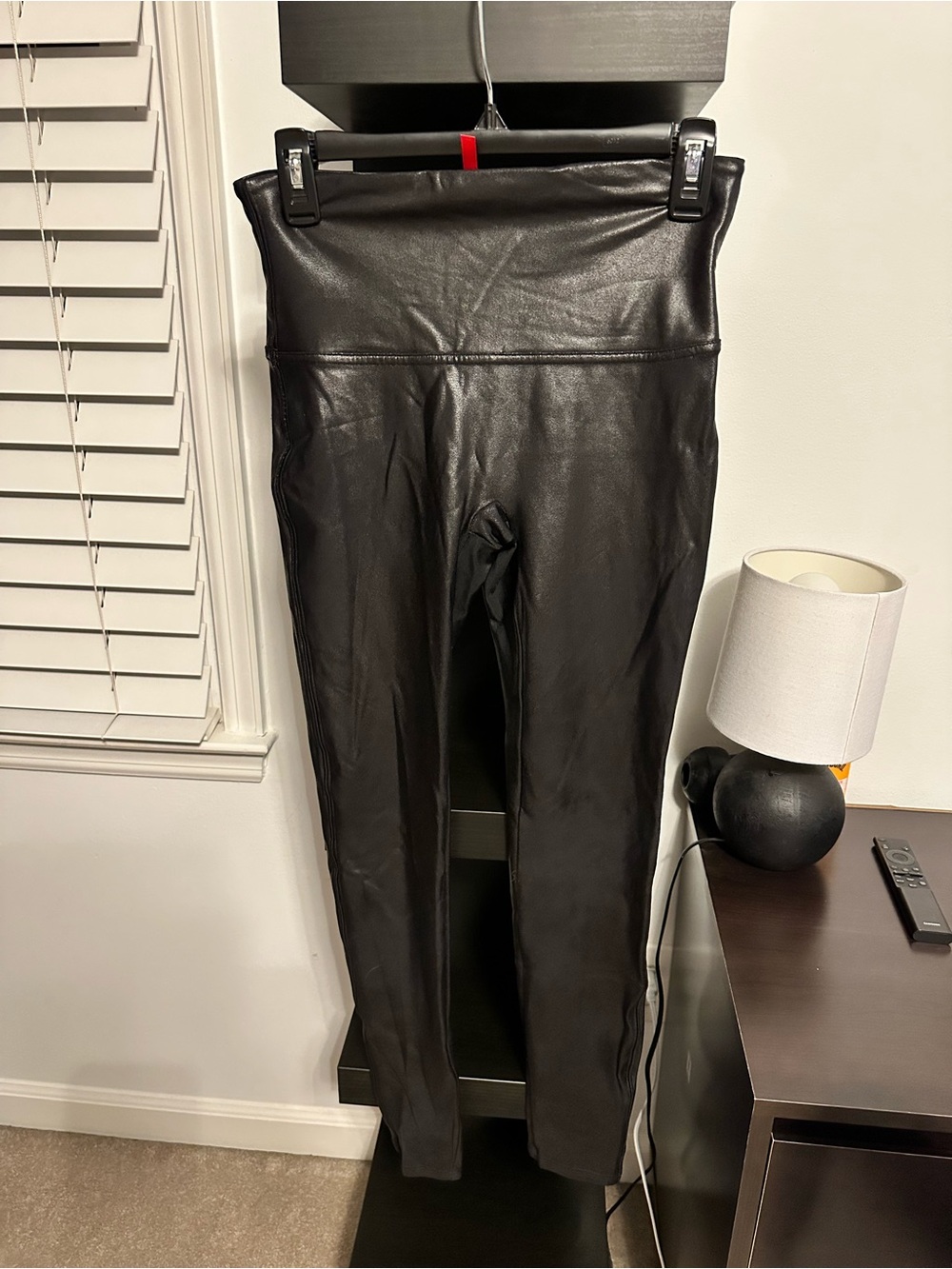 SPANX Faux Leather High-Rise Leggings in Black
